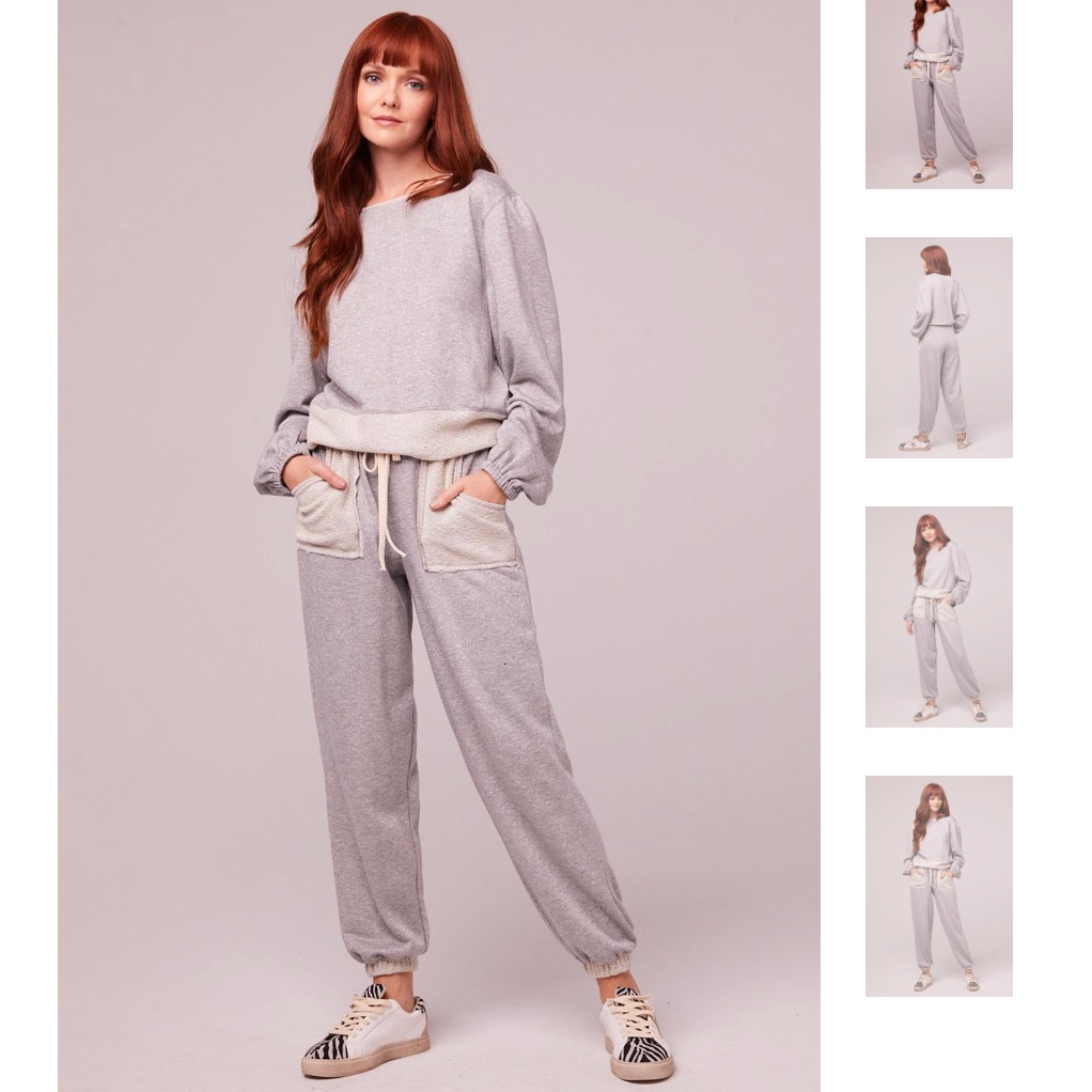 Kerr Heather Gray Shimmer Sweat Suit
